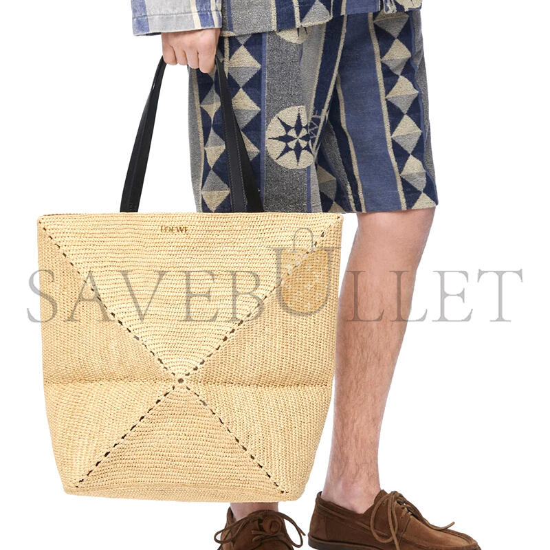 L0ew* xl puzzle fold tote in raffia b779q18x18 (42*41*18cm)